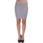 Grey Quatrefoil Pattern Bodycon Skirt