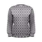 Grey Quatrefoil Pattern Women s Sweatshirt