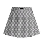 Grey Quatrefoil Pattern Mini Flare Skirt