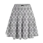 Grey Quatrefoil Pattern High Waist Skirt