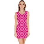 Hot pink quatrefoil pattern Bodycon Dress