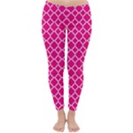 Hot pink quatrefoil pattern Winter Leggings 