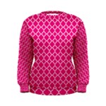 Hot pink quatrefoil pattern Women s Sweatshirt