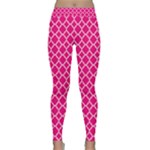 Hot pink quatrefoil pattern Yoga Leggings 