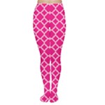 Hot pink quatrefoil pattern Tights