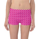 Hot pink quatrefoil pattern Boyleg Bikini Bottoms