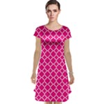 Hot pink quatrefoil pattern Cap Sleeve Nightdress