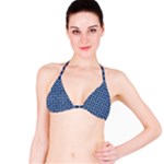 Navy blue quatrefoil pattern Bikini Top