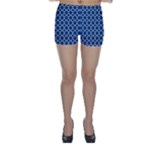 Navy blue quatrefoil pattern Skinny Shorts