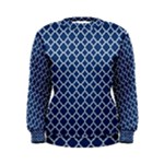 Navy blue quatrefoil pattern Women s Sweatshirt