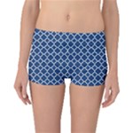 Navy blue quatrefoil pattern Boyleg Bikini Bottoms