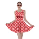 Poppy Red Quatrefoil Pattern Skater Dress