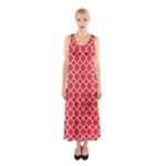 Poppy Red Quatrefoil Pattern Sleeveless Maxi Dress