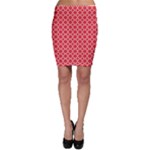 Poppy Red Quatrefoil Pattern Bodycon Skirt