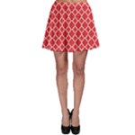 Poppy Red Quatrefoil Pattern Skater Skirt