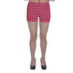 Red White Quatrefoil Classic Pattern Skinny Shorts