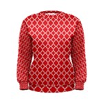 Poppy Red Quatrefoil Pattern Women s Sweatshirt