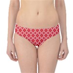Red White Quatrefoil Classic Pattern Hipster Bikini Bottoms