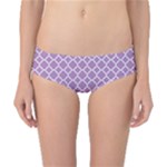 Purple Lilac White Quatrefoil Classic Pattern Classic Bikini Bottoms