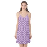 Purple Lilac White Quatrefoil Classic Pattern Camis Nightgown