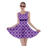 Royal Purple Quatrefoil Pattern Skater Dress