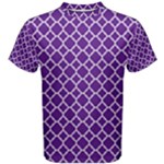 Royal Purple Quatrefoil Pattern Men s Cotton Tee