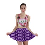 Royal Purple Quatrefoil Pattern Mini Skirt