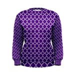 Royal Purple Quatrefoil Pattern Women s Sweatshirt
