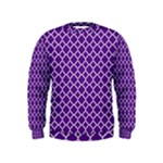 Royal Purple Quatrefoil Pattern Kids  Sweatshirt
