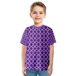 Royal Purple Quatrefoil Pattern Kid s Sport Mesh Tee