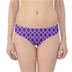Royal Purple Quatrefoil Pattern Hipster Bikini Bottoms