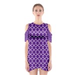 Royal Purple Quatrefoil Pattern Women s Cutout Shoulder Dress