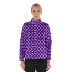 Royal Purple Quatrefoil Pattern Winter Jacket by Zandiepants