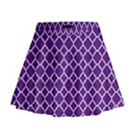 Royal Purple Quatrefoil Pattern Mini Flare Skirt