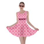 Soft Pink Quatrefoil Pattern Skater Dress