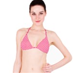 Soft Pink Quatrefoil Pattern Bikini Top