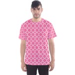 Soft Pink Quatrefoil Pattern Men s Sport Mesh Tee