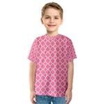 Soft Pink Quatrefoil Pattern Kid s Sport Mesh Tee
