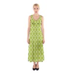 Spring green quatrefoil pattern Sleeveless Maxi Dress