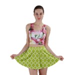 Spring green quatrefoil pattern Mini Skirt