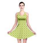 Spring green quatrefoil pattern Reversible Skater Dress