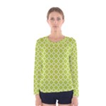 Spring green quatrefoil pattern Women s Long Sleeve Tee