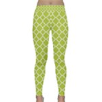Spring green quatrefoil pattern Yoga Leggings 
