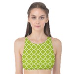 Spring green quatrefoil pattern Tank Bikini Top