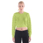 Spring green quatrefoil pattern Women s Cropped Sweatshirt