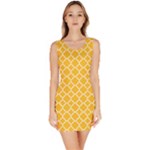 Sunny yellow quatrefoil pattern Bodycon Dress