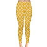 Sunny yellow quatrefoil pattern Leggings 