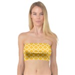 Sunny yellow quatrefoil pattern Bandeau Top