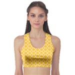 Sunny yellow quatrefoil pattern Sports Bra
