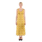 Sunny yellow quatrefoil pattern Sleeveless Maxi Dress